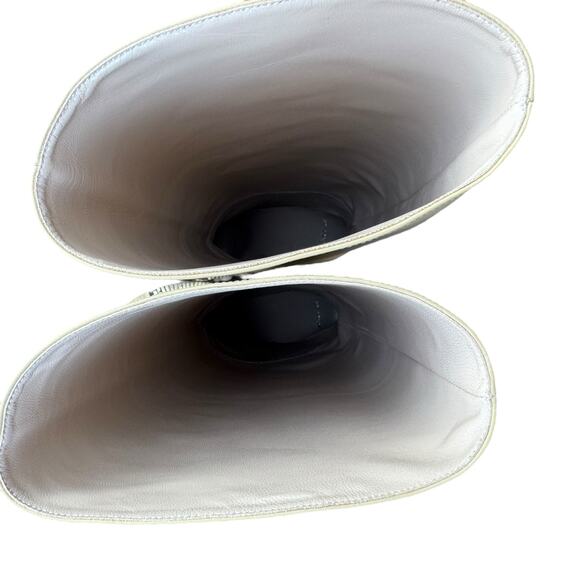 St. John F615001 US 8 / EU 38 Leather Snake Print Knee High Wedge Boots NWT - Picture 6 of 16